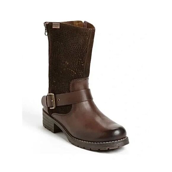 Pikolinos Monza Lazer Cut Leather Boots size 38 US 7.5 8 Brown - Picture 1 of 13